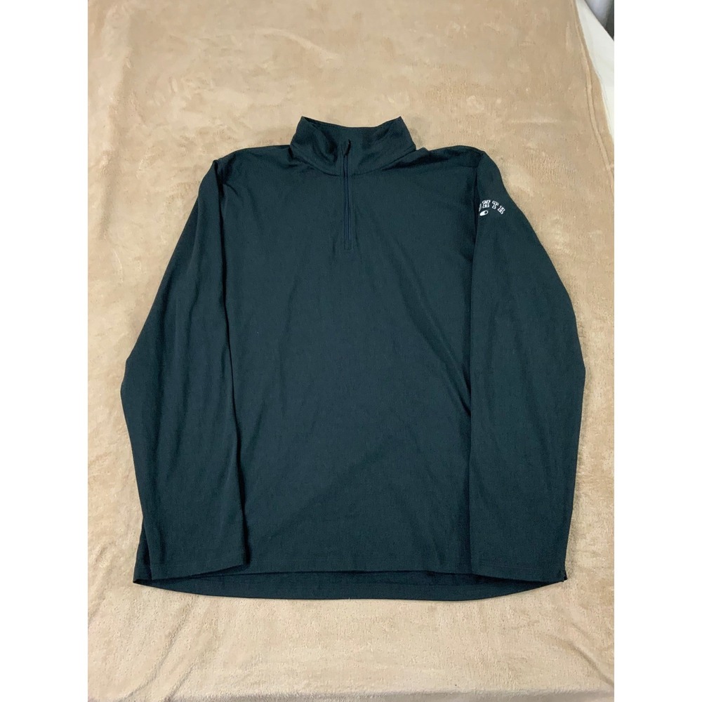 Marine Layer Weekend Sport  1/4 Zip Pullover Men's size XL Black Sweater *LOGO‎